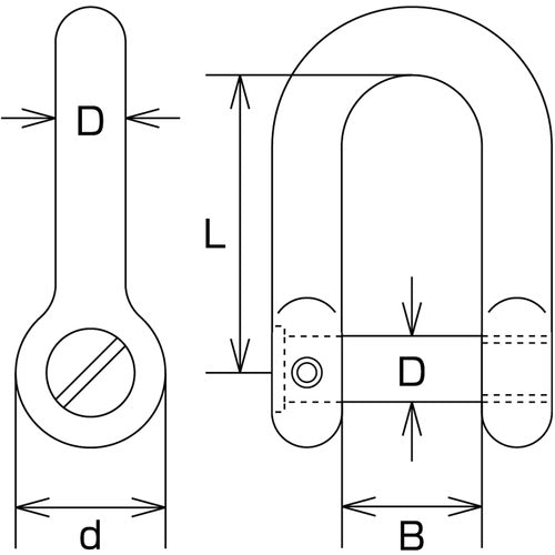 水本 ステンレス ネジ止め沈みシャックル 呼び6mm