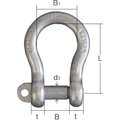 大洋 TAIYOシャックル クロ(メッキなし)黒 BD
