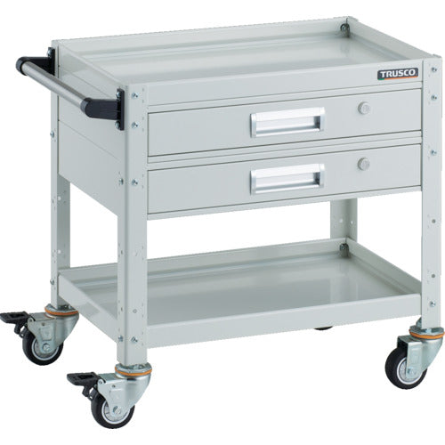 TRUSCO ツールワゴン バーディワゴン 600×400 引出2段付 ウレタン車輪 ホワイト