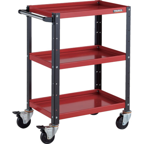 TRUSCO ツールワゴン バーディワゴン 600X400XH880 3段 レッド/ブラック
