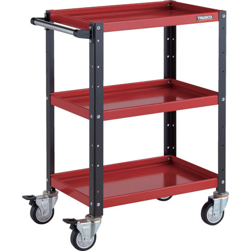 TRUSCO ツールワゴン バーディワゴン 600X400XH880 ウレタン車輪 レッド/ブラック