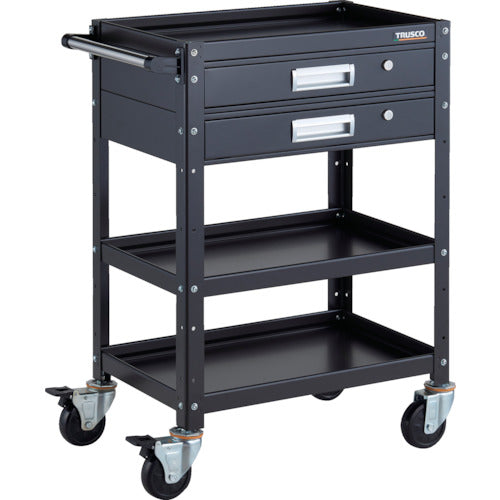 TRUSCO ツールワゴン バーディワゴン 600X400 引出2段付 ブラック