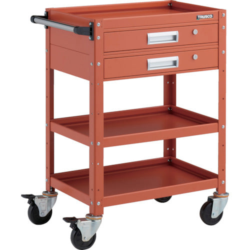 TRUSCO ツールワゴン バーディワゴン 600X400 引出2段付 オレンジ