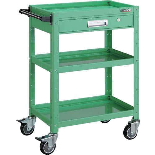 TRUSCO ツールワゴン バーディワゴン 600×400 引出付 ウレタン車輪 ヤンググリーン