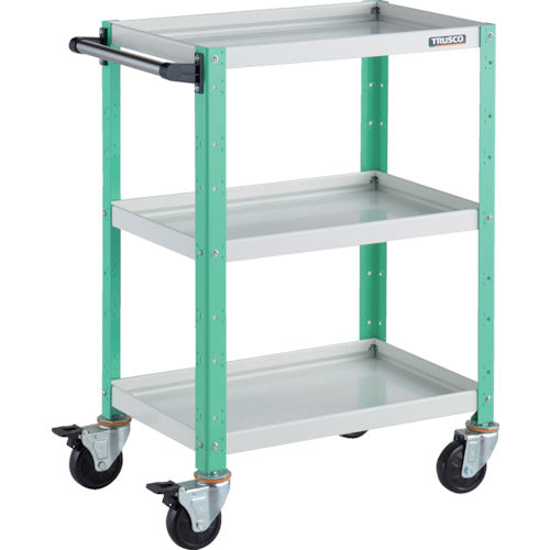 TRUSCO ツールワゴン バーディワゴン 600X400XH880 3段 ホワイト/ヤンググリーン