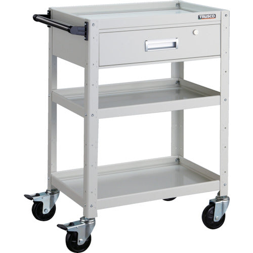 TRUSCO ツールワゴン バーディワゴン 600X400XH880 深型1段引出付 ホワイト