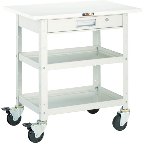 TRUSCO ツールワゴン バーディワゴン 750X500 引出 天板付 ホワイト