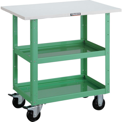 TRUSCO ツールワゴン バーディワゴン 750X500 天板付 ヤンググリーン