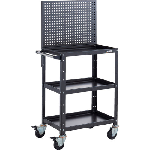 TRUSCO ツールワゴン バーディワゴン 上部パンチングパネル付 600X400X1330 ブラック