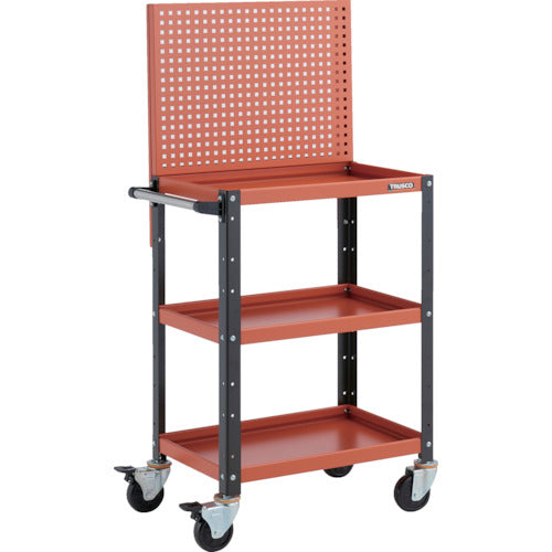 TRUSCO ツールワゴン バーディワゴン 上部パンチングパネル付 600X400X1330 オレンジ/ブラック