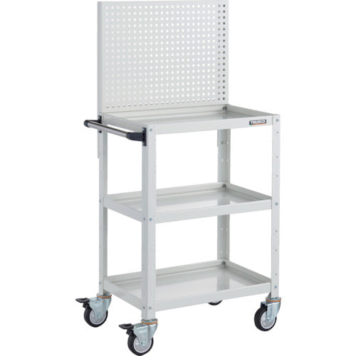 TRUSCO ツールワゴン バーディワゴン 上部パンチングパネル付 600X400X1330 ウレタン車輪 ホワイト