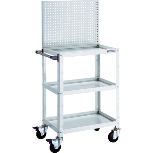 TRUSCO ツールワゴン バーディーワゴン 上部パンチングパネル付 600X400X1330 ホワイト
