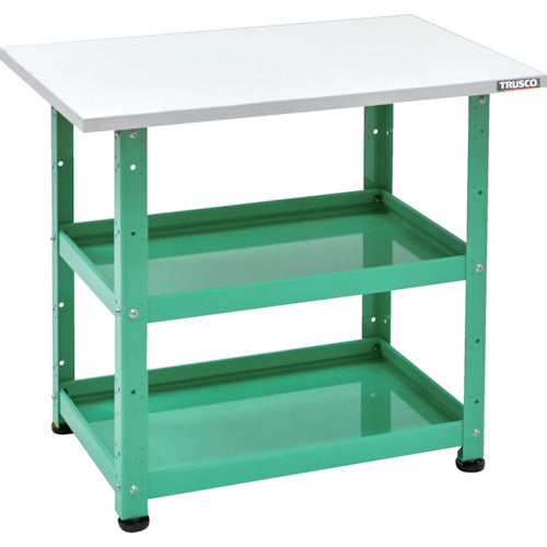 TRUSCO 小型ボルト式棚 バーディワゴンラック型 600X400 天板付 ヤンググリーン