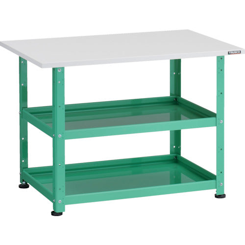 TRUSCO 小型ボルト式棚 バーディワゴンラック型 750X500 天板付 ヤンググリーン