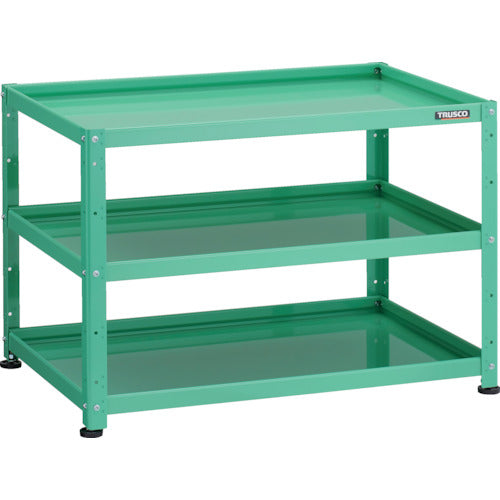 TRUSCO 小型ボルト式棚 バーディワゴンラック型 900X600 3段 ヤンググリーン