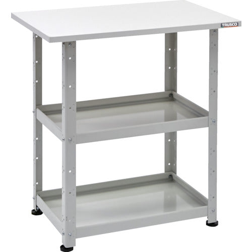 TRUSCO 小型ボルト式棚 バーディワゴンラック型 600X400 天板付 ホワイト