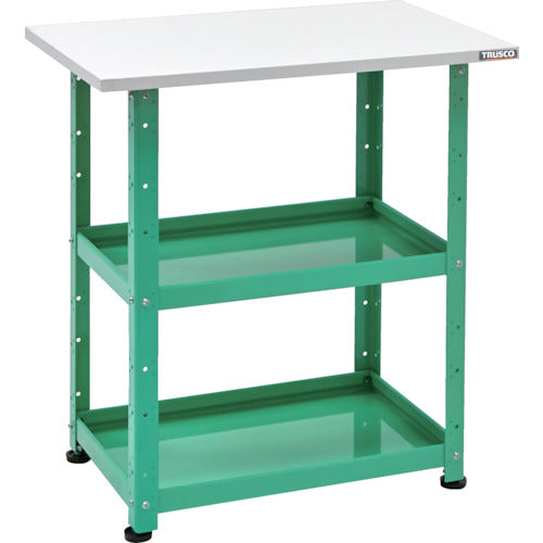 TRUSCO 小型ボルト式棚 バーディワゴンラック型 600X400 天板付 ヤンググリーン