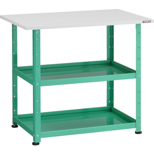 TRUSCO 小型ボルト式棚 バーディワゴンラック型 750X500 天板付 ヤンググリーン