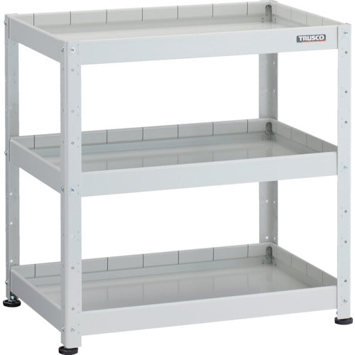 TRUSCO 小型ボルト式棚 バーディワゴンラック型 750X500 深3段 ホワイト