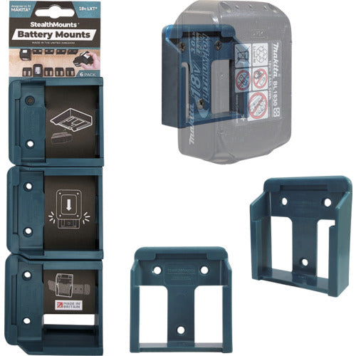 ステルスマウント バッテリーマウントマキタ18V用(6個入り)ブルー