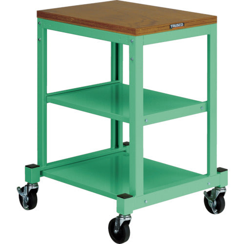 TRUSCO BN型小型作業台 450X600 キャスター付 ヤンググリーン色