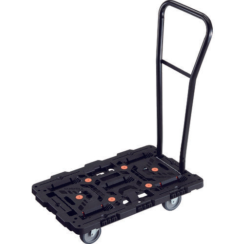 TRUSCO 連結式樹脂製平台車 ビートル 700X450 自在3輪 脱着式ハンドル付