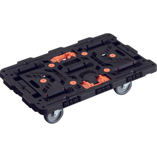 TRUSCO 連結式樹脂製平台車 ビートル 700X450 自在5輪 とめたろう付