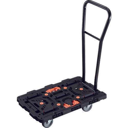 TRUSCO 連結式樹脂製平台車 ビートル 700X450 自在5輪 脱着式ハンドル付 とめたろう付