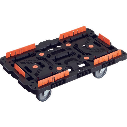 TRUSCO 連結式樹脂製平台車 ビートル 700X450 自在5輪 コボレ止めセット付