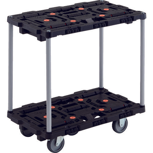 TRUSCO 連結式樹脂製2段台車 ビートル 700X450 自在3輪 ハンドルなし