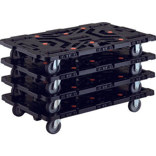 TRUSCO まとめ買い 連結式樹脂製平台車 ビートル 900X600 自在3輪 4台セット