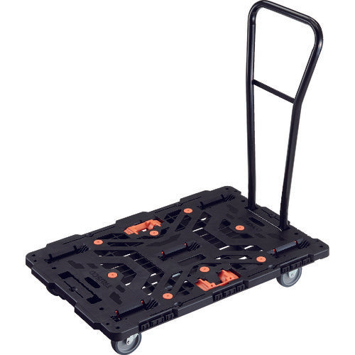 TRUSCO 連結式樹脂製平台車 ビートル 900X600 自在3輪 脱着式ハンドル付 とめたろう付