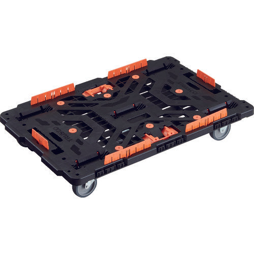 TRUSCO 連結式樹脂製平台車 ビートル 900X600 自在3輪 コボレ止めセット とめたろう付