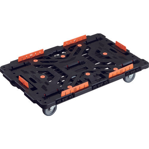 TRUSCO 連結式樹脂製平台車 ビートル 900X600 自在3輪 コボレ止めセット付