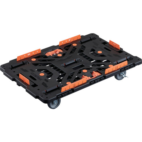 TRUSCO 連結式樹脂製平台車 ビートル 900X600 自在3輪 内2輪ストッパー付 コボレ止めセット とめたろう付