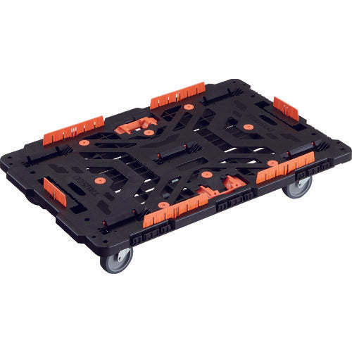 TRUSCO 連結式樹脂製平台車 ビートル 900X600 自在5輪 コボレ止めセット とめたろう付