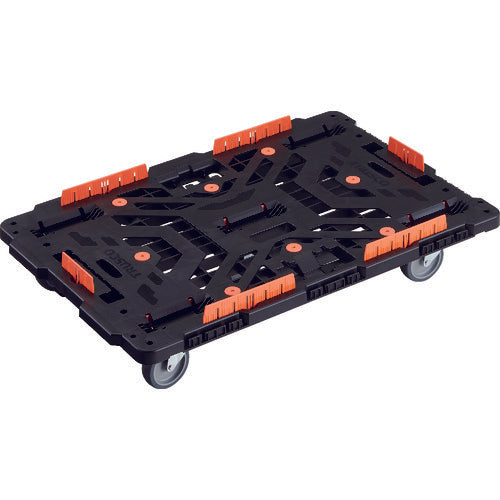 TRUSCO 連結式樹脂製平台車 ビートル 900X600 自在5輪 コボレ止めセット付