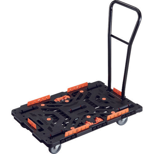 TRUSCO 連結式樹脂製平台車 ビートル 900X600 自在5輪 脱着式ハンドル付 コボレ止めセット とめたろう付