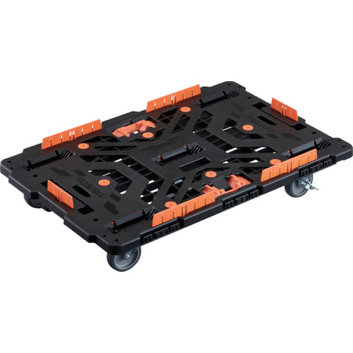 TRUSCO 連結式樹脂製平台車 ビートル 900X600 自在5輪 内2輪ストッパー付 コボレ止めセット とめたろう付