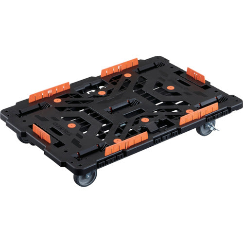 TRUSCO 連結式樹脂製平台車 ビートル 900X600 自在5輪 内2輪ストッパー付 コボレ止めセット付