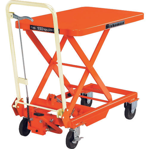 Bishamon ハンドリフター リフターBX(手動式)(足踏みペダル式) 均等荷重150kg テーブル寸法700×450mm