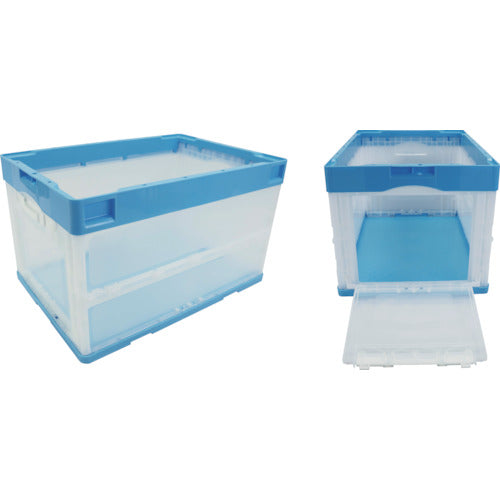 RISU CB型折りたたみコンテナー(短側片側面開閉タイプ) 593098 CB-51NRカタトビラブルー/トウメイ