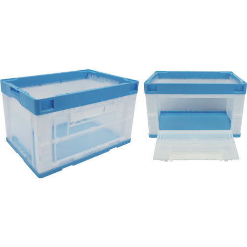 RISU CB型折りたたみコンテナー(長側片側面開閉タイプ) 593111 CB-51NRカタトビラLブルー/トウメイ