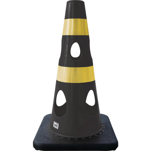 CAR−BOY 点滅灯設置可能タイプ(上部切り欠き加工あり) 穴あきコーン450 反射イエロー ブラック