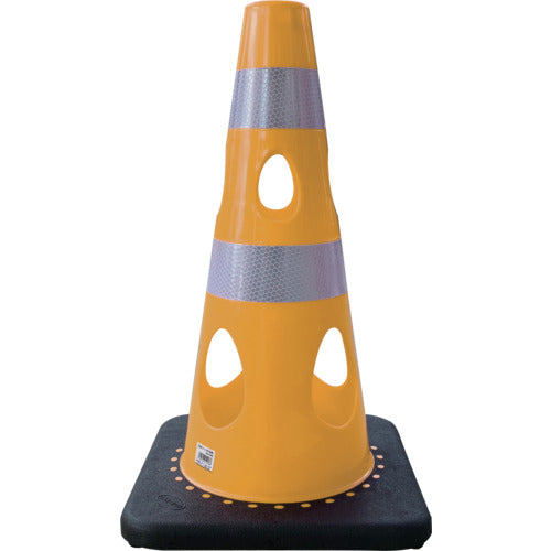 CAR−BOY 点滅灯設置可能タイプ(上部切り欠き加工あり) 穴あきコーン450 反射ホワイト イエロー