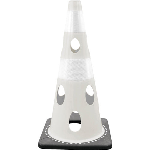 CAR−BOY 点滅灯設置可能タイプ 穴あきコーン 反射ホワイト ホワイト