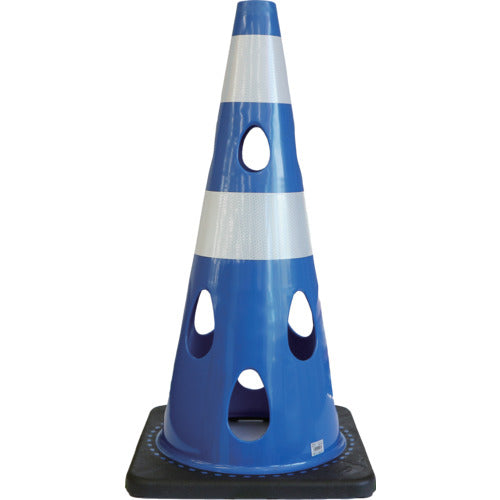 CAR−BOY 点滅灯設置可能タイプ(上部切り欠き加工あり) 穴あきコーン 反射ホワイト ブルー