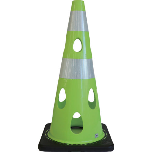 CAR−BOY 点滅灯設置可能タイプ(上部切り欠き加工あり) 穴あきコーン 反射ホワイト グリーンイエロー