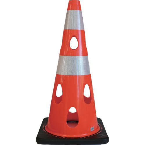 CAR−BOY 点滅灯設置可能タイプ(上部切り欠き加工あり) 穴あきコーン 反射ホワイト レッド