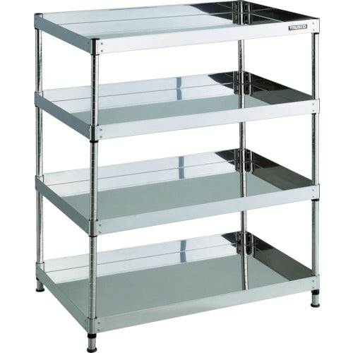TRUSCO ステンレスワゴン 304クリーンフェニックス ラック型 750X500 4段